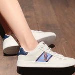 Ralph Lauren Quilton Bear Sneakers - White/Blue - US3//EU34 Photo 1