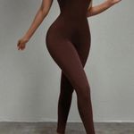 SheIn Chocolate brown one shoulder jumpsuit Photo 3