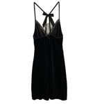 Linea Donatella Y2K Black Lace Velvet Bow Back Babydoll Goth Mini Slip Dress M Photo 1