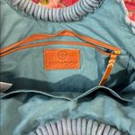 Anabaglish cotton woven macrame bag purse wood knit in blue no strap Photo 4