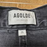 AGOLDE NWT 90s Pinch Waist Short High Rise in Nix Distressed Black Size 25 Photo 6