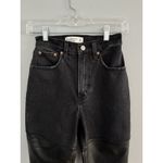Abercrombie & Fitch NWT The 90s Straight Ultra High Rise Black Leather Sz 23 Photo 2
