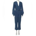 Rachel Comey Blue Chambray Long Balloon Sleeve Slit Jumpsuit sz 2 Photo 6