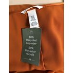 H & M Women Top XXL Long Sleeve Pullover Plunge Neck Y2K Orange Rushed Front Size 2X Photo 6