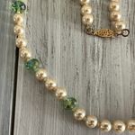 Gorgeous Beaded Necklace Glass Pearls Green Crystal & A Colorful Focal Beads Multiple Photo 9