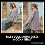 Ces Femme Baby Doll Button Down Swing Dress Mocha Gray Size Small Photo 1