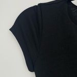 Princess Polly  Black Crew Neck Cap Sleeve Bodycon Ruched Minimalist Mini Dress 0 Photo 4