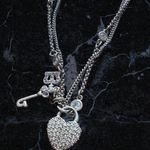 Juicy Couture Vintage Key to My Heart Necklace Sterling Silver CZ Cubic Zirconia Photo 1