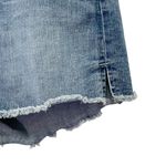 Good American  High Rise Button Fly Denim Shorts Blue Distressed Hem Size 4 | 27 Photo 3