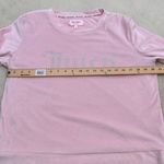 Juicy Couture  Pink Embellished Velour Sleep Wear Crew Neck Long Sleeve Size L Photo 6