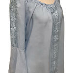 Melissa Paige Sky Blue Ruffled Peasant Top BRAND NEW BEAUTIFUL DETAIL. SIZE PL Photo 0