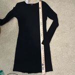 Theory  Mimi Q Classical Dress Womens Black Quilted Long Sleeve Shift Crew size M Photo 8