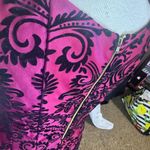 Danny & Nicole  Red & Black Velvet Scroll Dress Fit Flare Sleeveless Sz 14 Party Photo 5