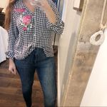Como vintage  large gingham floral flannel top Photo 3