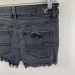 American Eagle  Faded Black Super Stretch Hi-Rise Distressed Shortie Shorts Photo 9
