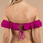 Blue Life  Magenta Off-Shoulder Bikini Top Photo 2