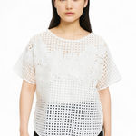 ZARA  Floral Eyelet White Top S Photo 0