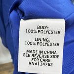 Lace & Mesh Electric Royal Blue Full Length Chiffon Layered Ruffle Maxi Dress Size L Photo 7