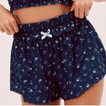 For Love & Lemons  Lola Pointelle Shorts Blue Floral xxs Photo 1