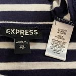 EXPRESS  Navy White Striped T-Shirt Dress XS Casual Stretch Mini Photo 4