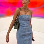 ZARA  NEW Denim Strapless Mini Dress Size XS Photo 6