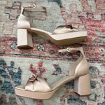 J.Crew Bow Platform Heel Rose Gold Satin Women’s Size 12 Photo 3