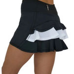 Chic Black and White Ruffled Mini Golf Skirt size large Photo 0