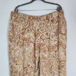 Lane Bryant  Cream and Brown Paisley Pull-on Pants Size 18 Photo 2