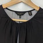 Ted Baker London Secret Trellis Black Floral Long Sleeve Blouse Size 2 Photo 4