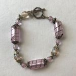 Pink Glass Beaded Stretch Bracelet Vintage 1 Owner Photo 5