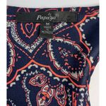 Papaya Navy Orange Paisley Lattice Strap Racerback Tank Top Womens M Photo 6