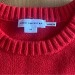 Good American EUC Red Grenadine Crew Neck Cozy Sweater Size M Photo 1