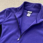 Champion Fleece Half Zip Sweater Size Large Purple Black Pullover Women’s EUC Photo 3
