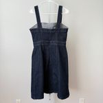 Ann Taylor Factory Dark Wash Denim Pinafore Dress sz 6 Cotton Knee Length Photo 5