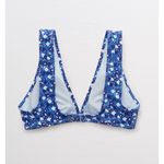 Aerie Women Blue Swimsuit Top Size M Floral Bikini Retro Boho Beach Vacation Photo 5