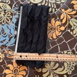 Expressions NYC  ELEGANT BLACK CLUTCH with  SILVER CHAIN & BOW RHINESTONE CLASP Photo 7