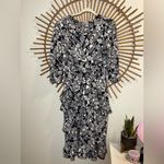 🦋 Tyler Boe Wpmens Butterfly Print Silk Ruffle Midi Dress Wedding Guest Boho Black Size 6 Photo 9