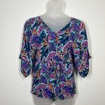 Lulus Hypnotized Purple Print Romper Women's Size Medium M Kimono Sleeve Floral Photo 1