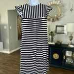 Monteau Women’s Navy + White Ruffle Sleeve Dress Sz Medium Photo 1