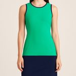 Cynthia Rowley Green & Navy Colorblock Sleeveless Dress | XS Photo 0