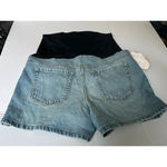 Ingrid Isabel Maternity Jean Shorts Size 4/27 Midi Crossover Panel Blue Photo 1