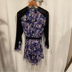 Robert Rodriguez Mermaid whimsigoth silk  luxury lavender black sheer mini dress Photo 5