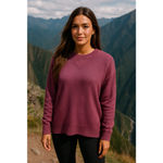 Aerie  Oversized Ribbed Pullover Sweater Knit Plum Buttery Soft Cozy Lounge Boho Photo 1