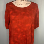 Vintage Southwest Indian Foundation Textured Rust Orange Knit Short Sleeve Top M Red Size M Photo 0