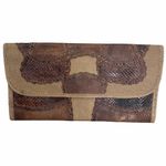 Carlos Falchi Vintage Snakeskin & Lizard Envelope Clutch Brown Photo 3