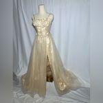 Lavetir Champagne 3D Floral Corset Top Dress | S NWT Gold Photo 11