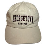 Georgetown University Cap Dad Hat Unisex Cream Burgundy Casual Embroidered Photo 0