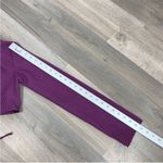 ZARA Houndstooth Cropped Polo Top Purple Black Small Long Sleeve Deep V-neck Photo 13