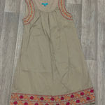 Calypso St. Barth 🔵 Calypso embroidery khaki pink dress small Photo 0