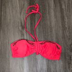 OP OCEAN PACIFIC Women's Pink/Black Sequin Trim Halter Bikini Swim Top sz Jr's S Photo 0